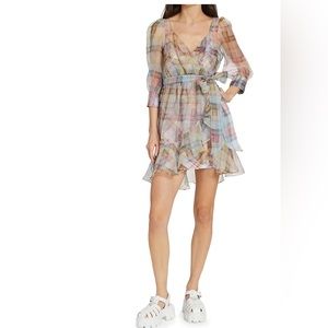 Cinq à Sept
Raych Plaid Chiffon Mini Dress